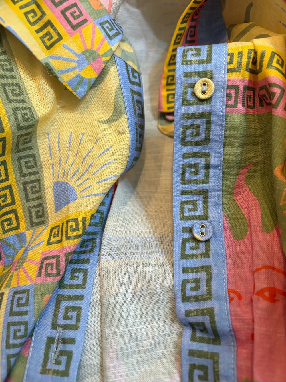 NWT Paradisa Rio Multi Linen Blend Sun Print Romper size Large - Picture 8 of 9
